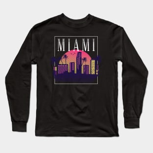 Miami vintage city 70s Long Sleeve T-Shirt